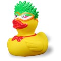 Badeente Maskenball - grüne Feder Badeente Maskenball - grüne Feder
