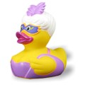 Badeente Maskenball - lila Feder Badeente Maskenball - lila Feder