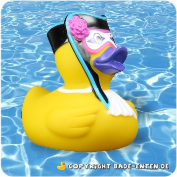 Badeente Maskenball - schwarzer Hut